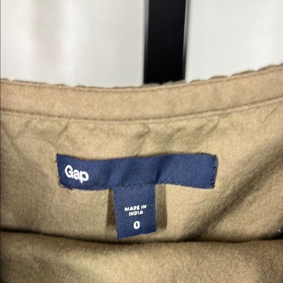 GAP Tan Embellished Tiered Mini Off the Shoulder Dress - Picture 6 of 7